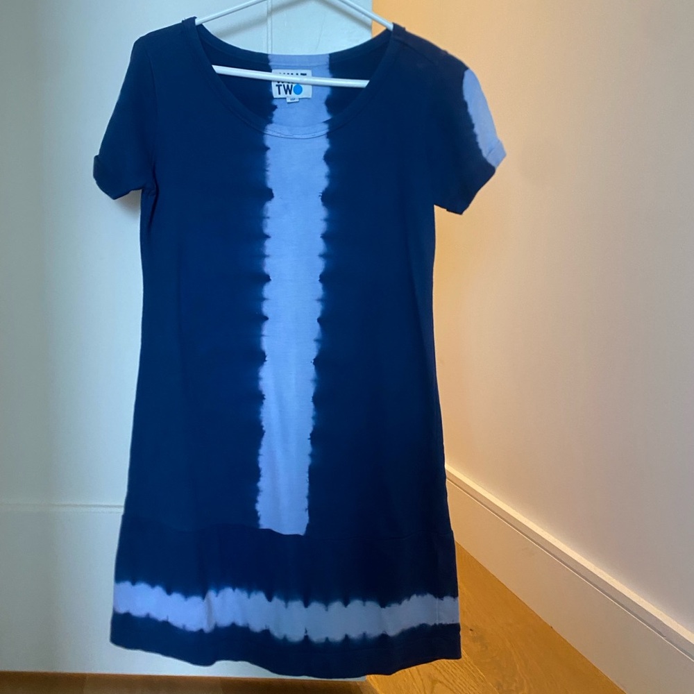100% cotton WHIT Blue Tie-Dye Dress
